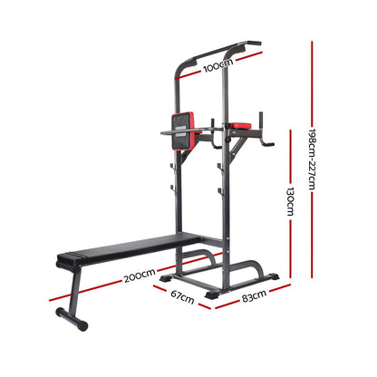 Everfit Weight Bench Chin Up Bar Bench Press Home Gym 380kg Capacity