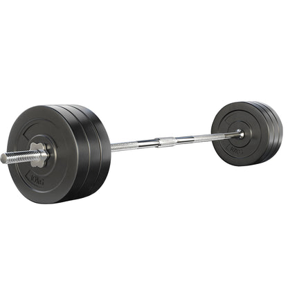 Everfit 68kg Barbell Set Weight Plates Bar Lifting Bench 168cm