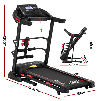 Everfit Treadmill Electric Home Gym Fitness Exercise Machine w/ Sit Up Bar 450mm