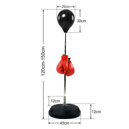 Free-Standing Boxing Set: PU Punching Ball & Boxing Gloves