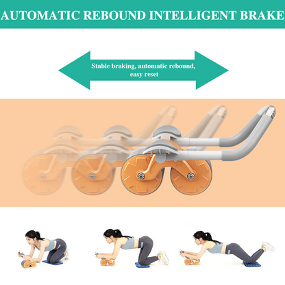 Automatic Rebound Abdominal Wheel Ab Roller Wheels with Elbow Support Roller ABS orange