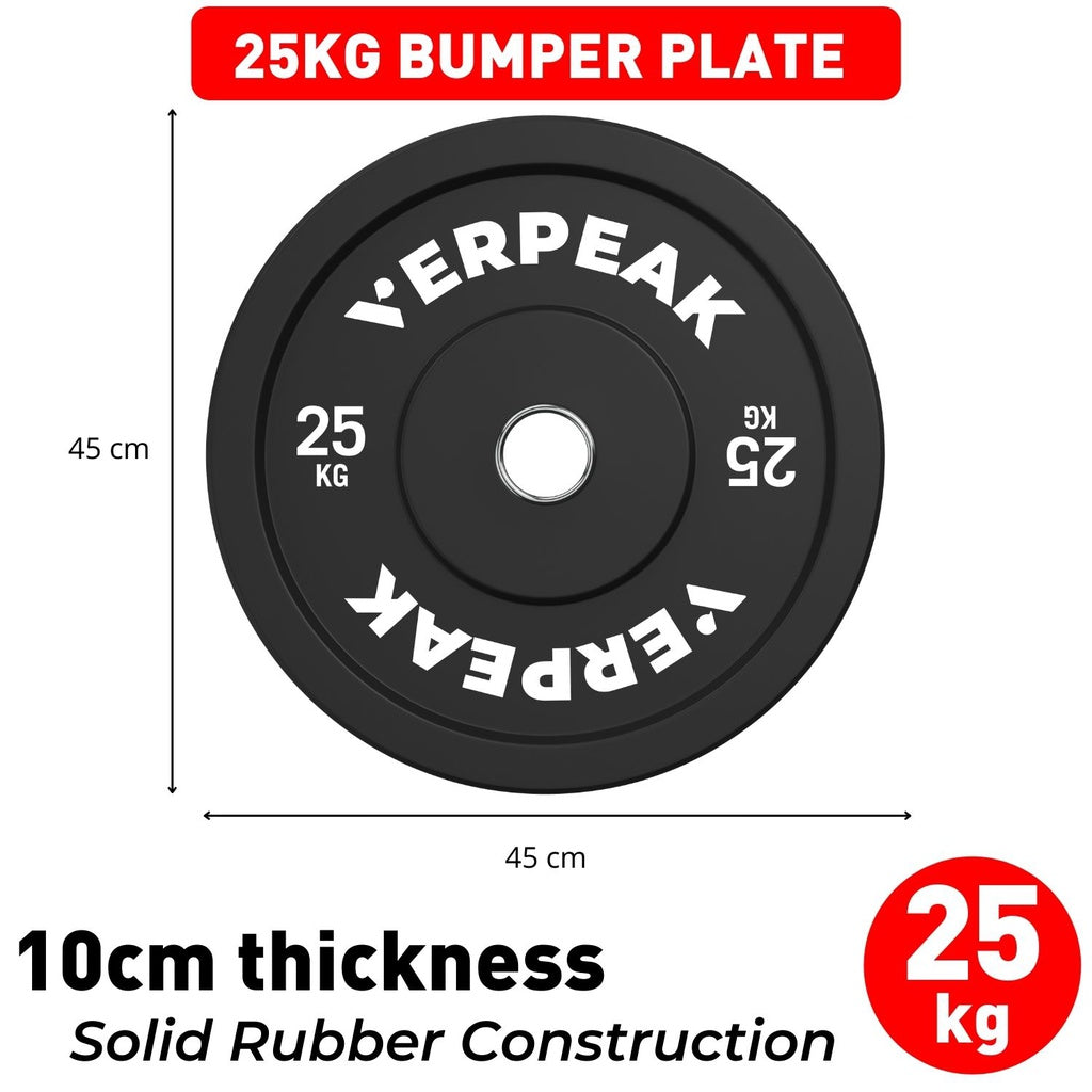 VERPEAK Black Bumper Weight Plates-Olympic (10kgx2) VP-WP-101-FP / VP-WP-101-LX