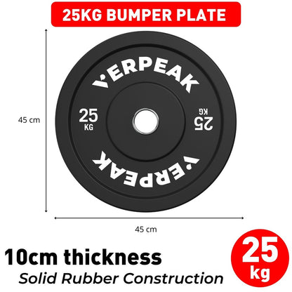 VERPEAK Black Bumper weight plates-Olympic (25kgx1) VP-WP-104-FP / VP-WP-104-LX