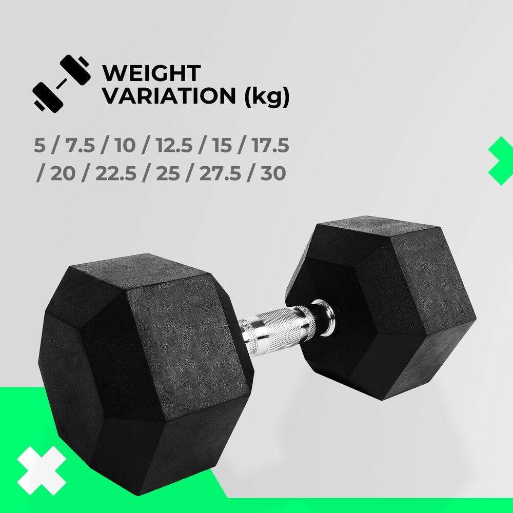 VERPEAK Rubber Hex Dumbbells 20kg - VP-DB-108 / VP-DB-108-LX