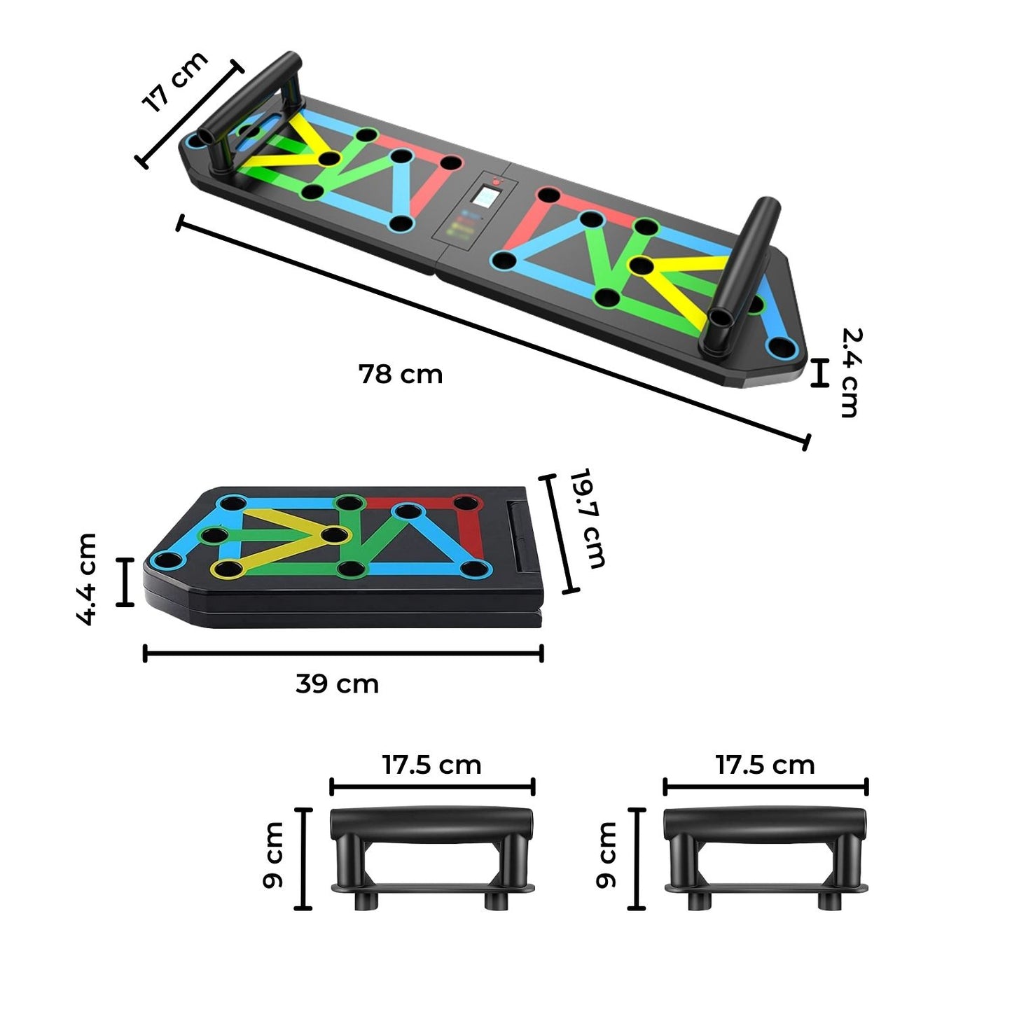 VERPEAK 13 in 1 Foldable Push Up Board (Black) VP-PUB-100-XW