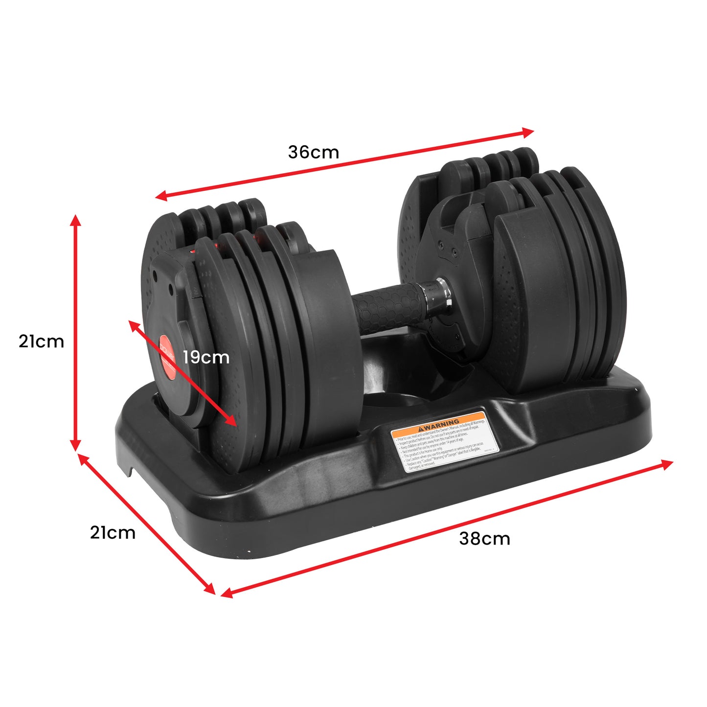 Powertrain Gen2 Adjustable Dumbbell Set With Pro Stand- 2 X 20kg (40kg)