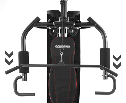 Powertrain Multi Station Home Gym With 68kg Weights Preacher Curl Pad