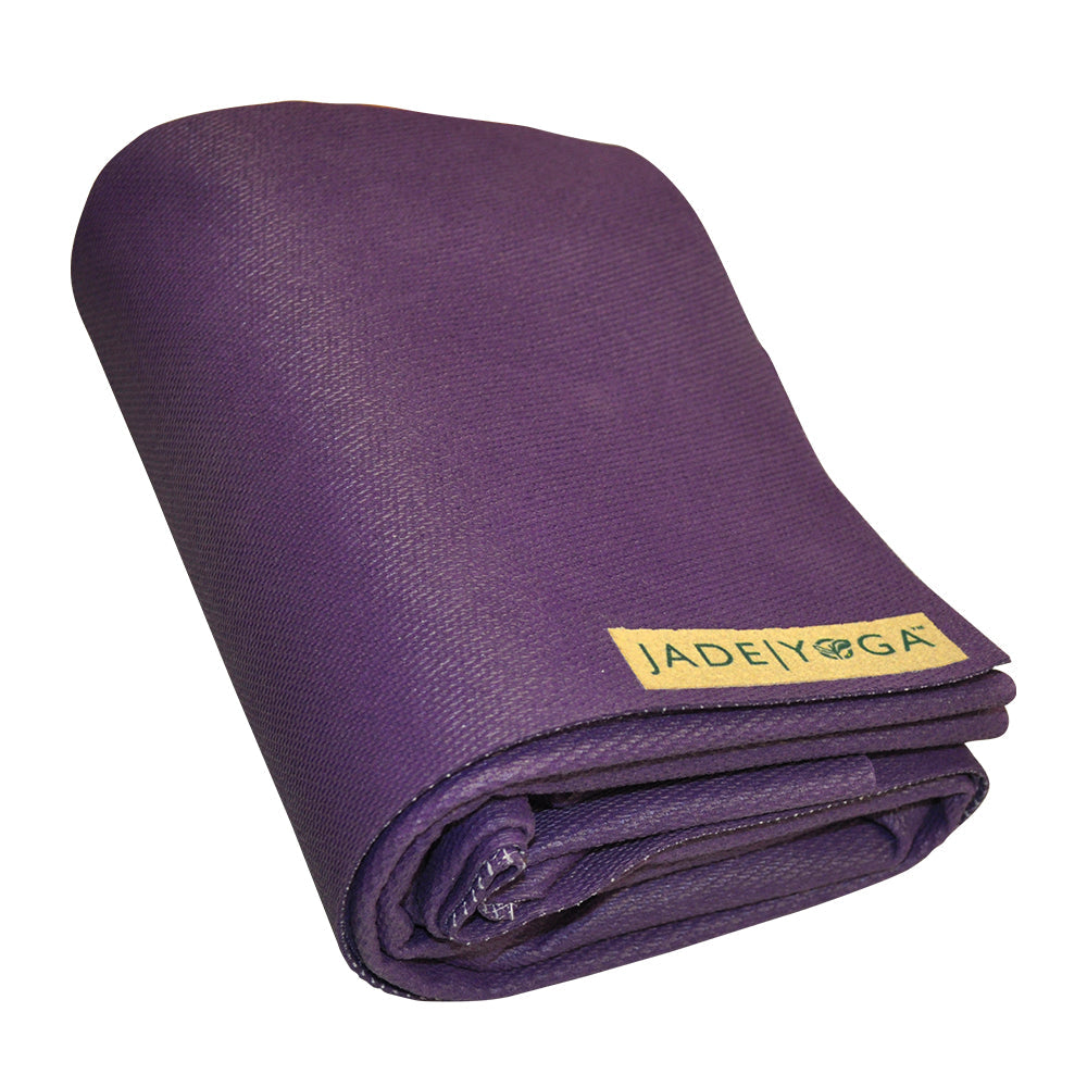 Jade Yoga Voyager Mat - Purple & Iron Flask Wide Mouth Bottle with Spout Lid, Fire, 32oz/950ml Bundle