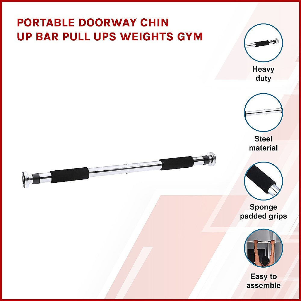 Portable Doorway Chin Up bar Pull Ups Weights Gym