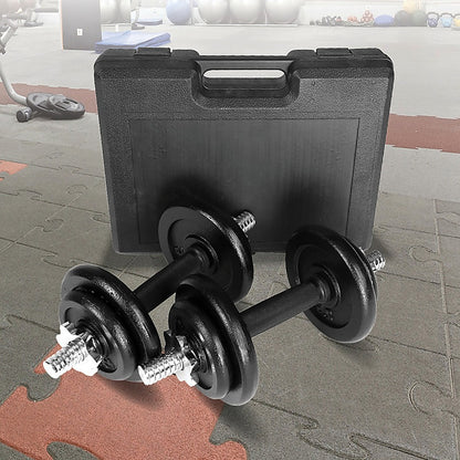 20kg Black Dumbbell Set with Carrying Case