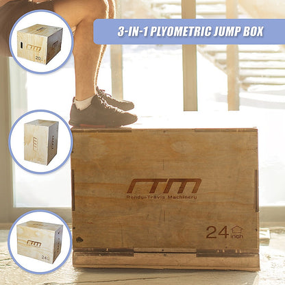 3 IN 1 Wood Plyo Games Plyometric Jump Box