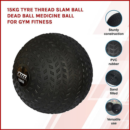 15kg Tyre Thread Slam Ball Dead Ball Medicine Ball for Gym Fitness