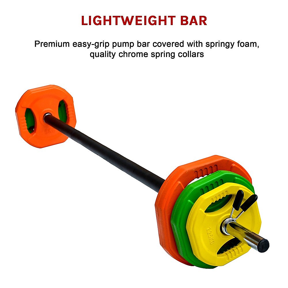 20kg Standard Rubber Coloured Barbell