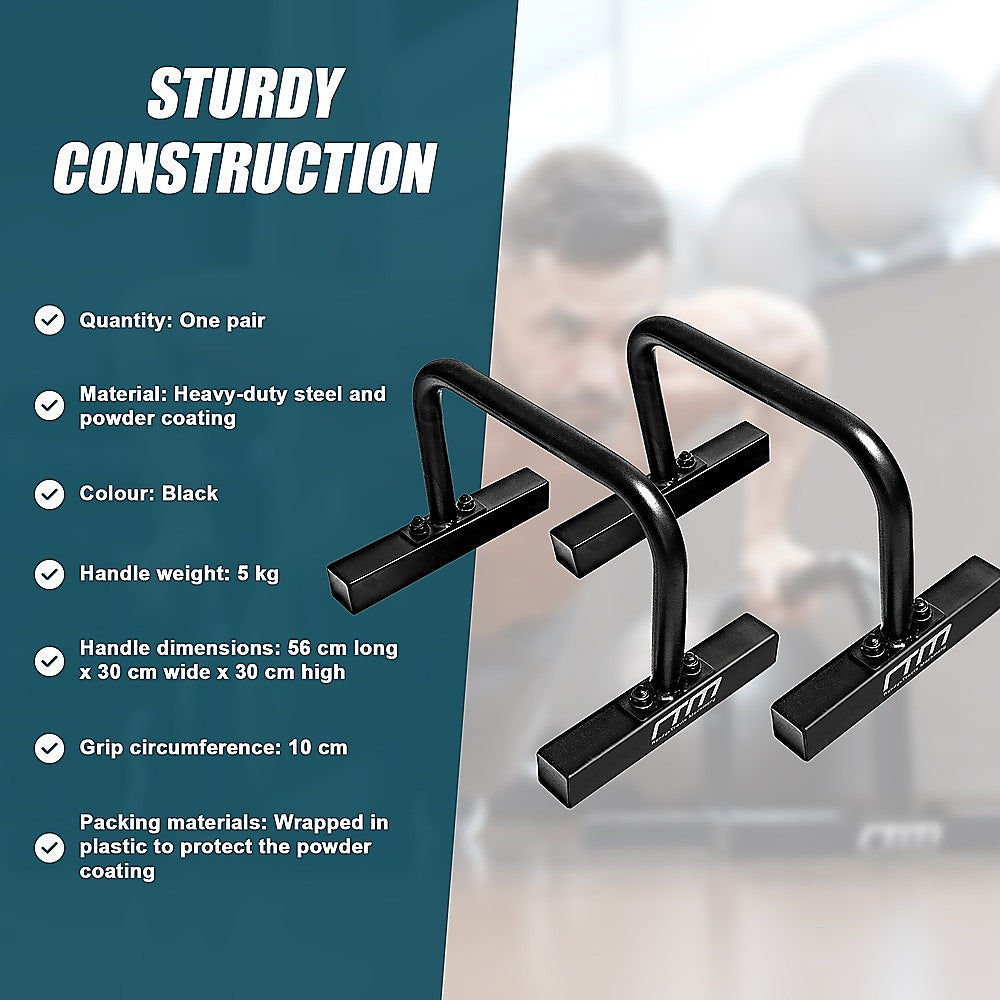 Steel Parallette Bars Push Up & Dip Workouts