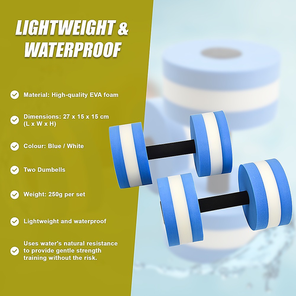 2x Water Aerobics Dumbbell EVA Aquatic Barbell Aqua Fitness