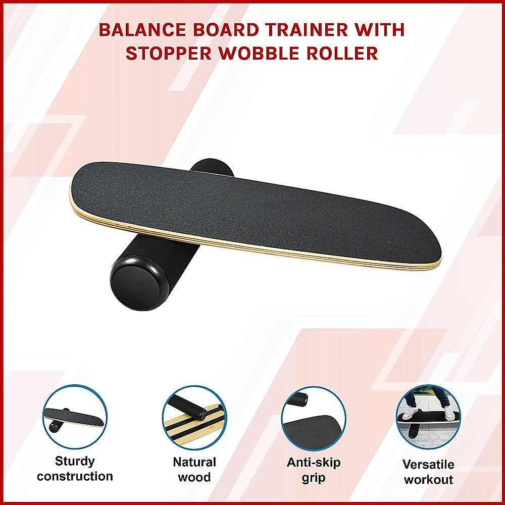 Balance Board Trainer with Stopper Wobble Roller