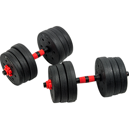 20kg Adjustable Rubber Dumbbell Set Barbell Home GYM Exercise Weights