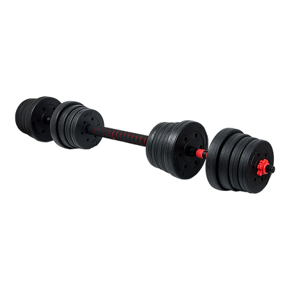 30kg Adjustable Rubber Dumbbell Set Barbell Home GYM Exercise Weights